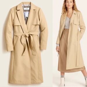 J. Crew Collection Tailored Trench Coat in Double-Faced Plaid